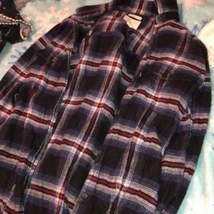 blue and red flannel